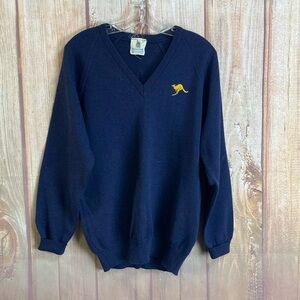 💵Vintage Merino Wool Kangaroo V Neck Unisex Sweater Boys Size 20/Men’s Medium